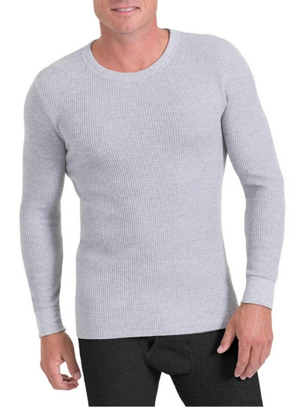 Men’s Fruit of the Loom Light Gray Waffle Thermal Top in size XL
